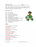 Vorschau - Arbeitsblätter - Mein Typischer Tag Lesung ~ DaF / DaZ - German Reading about a Typical Day (A1) - Seite 1