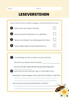 Vorschau - Arbeitsblätter - Bienen - Leseverständnis und Arbeitsblatt für Kinder - Seite 1