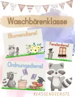 Vorschau - Poster - Klassendienste für die Waschbärenklasse - Deckblatt