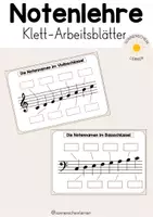 Vorschau - Spiele - Notenlehre: Klett-Arbeitsblätter - Deckblatt