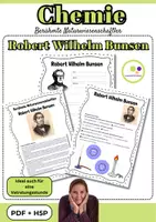 Vorschau - Stundenentwürfe - Chemie | Robert Wilhelm Bunsen | PDF + H5P Wissenschaftler - Deckblatt