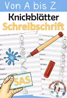 Vorschau - Arbeitsblätter - Schreibschrift SAS- Schulausgangsschrift - Training - zweifach differenzierte Knickblätter von A bis Z - Deckblatt