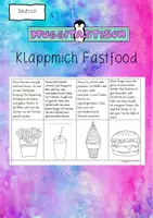 Vorschau - Arbeitsblätter - Lesen und malen: Leseklappmich Fast Food - Deckblatt