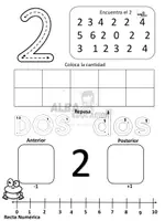 Vista previa - Hojas de trabajo - Cuadernillo de numeros del 1-20 - página 2