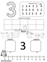 Vista previa - Hojas de trabajo - Cuadernillo de numeros del 1-20 - página 3