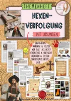 Vorschau - Unterrichtsreihen - Themenheft Hexenverfolgung und Hexen - Mittelalter und frühe Neuzeit / Hexenlehre / Hexenhammer / Inquisition mit Lösung (Klasse 7/8/9) - Deckblatt