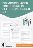 Vorschau - Arbeitsblätter - SQL-Grundlagen: Einführung in SELECT und ORDER BY - Deckblatt