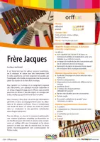 Aperçu - Préparation de séance / Séance complète - Frère Jacques - Kit pédagogique - accompagnement avec boomwhackers et instruments Orff - Page de couverture