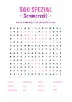 Vorschau - Arbeitsblätter - 500 Follower Spezial - Sommerzeit - Wörter Suchsel - Deckblatt
