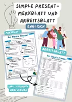 Vorschau - Arbeitsblätter - Simple Present Merkblatt + AB| Englisch Zeitformen - Deckblatt