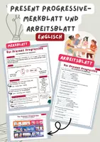 Vorschau - Arbeitsblätter - Present Progressive Merkblatt + AB | Englisch Zeitformen - Deckblatt
