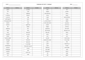 Vorschau - Arbeitsblätter - Vocabelliste Liverpool - Klasse 7 - Deckblatt