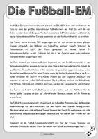 Vorschau - Arbeitsblätter - Die Fußball - EM / Europameisterschaft - Textverständnis (differenzierter Sachtext - Arbeitsblätter - Lösungen) - Seite 2