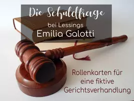 Vorschau - Bildkarten - Schuldfrage bei Emilia Galotti (Rollenkarten für eine nachgestellte Gerichtsverhandlung) - Deckblatt