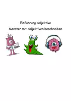 Vorschau - Arbeitsblätter - Materialpaket Einführung Adjektive - Deckblatt