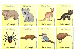 Vorschau - Spiele - Wortschatzspiel Let´s swap - "Australian Animals" - Seite 3