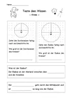 Vorschau - Arbeitsblätter - Wiederholung - Begriffe zum Kreis - Seite 1