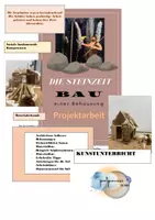 Vorschau - Stundenentwürfe - Kunst "BAUEN UND WOHNEN" Steinzeit Hütte bauen - Deckblatt