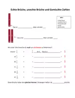 Vorschau - Arbeitsblätter - Brüchetürme_gemischte Zahlen_unechte Brüche - Deckblatt