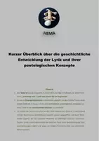 Vorschau - Arbeitsblätter - Lyrik: Poetologische Konzepte der Lyrik - ein Überblick - Deckblatt