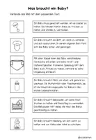 Vorschau - Arbeitsblätter - Pflege eines Babys / Säuglings - Was braucht ein Baby? - Seite 2