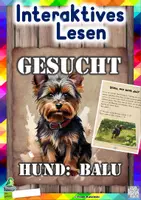Vorschau - Arbeitsblätter - Interaktives Lesen: Der Hund Balu ist entlaufen (D-A-CH) - Deckblatt