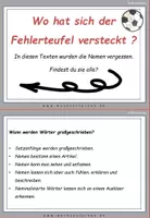 Vorschau - Arbeitsblätter - Fußball WM Spezial: Fehlerteufel Lesekarten Großschreibung - Seite 1