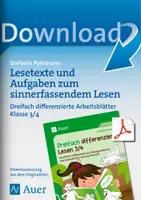 Vorschau - Arbeitsblätter - Lesetexte und Aufgaben zum sinnerfassendem Lesen - Klasse 3/4 - Deckblatt