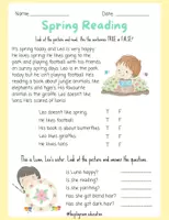 Προεπισκόπηση - Φύλλα εργασίας - Spring Reading Comprehension Packet - Σελίδα 2