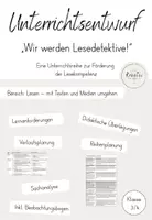 Vorschau - Stundenentwürfe - Unterrichtsentwurf Deutsch - "Wir werden Lesedetektive" - Deckblatt