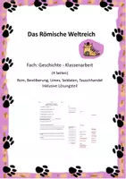Vorschau - Klassenarbeiten - Klassenarbeit Römisches Weltreich - Deckblatt