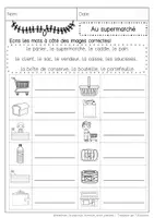 Aperçu - Feuilles d'exercices - Vocabulaire: Au supermarche - Page 3