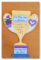 Vorschau - Stundenentwürfe - Muttertag – Bastelvorlage Pokal zum Aufhängen basteln - Seite 2