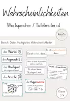 Vorschau - Präsentationen/Tafelbilder - Wahrscheinlichkeiten Wortspeicher / Tafelmaterial - Deckblatt