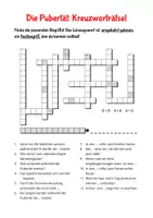 Vorschau - Arbeitsblätter - Pubertät Kreuzworträtsel mit Online-Version - Seite 1