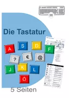 Vorschau - Arbeitsblätter - Tastatur - Fachbegriffe und Bereiche - Deckblatt