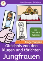 Vorschau - Mal- und Bastelvorlagen - Gleichnis von den klugen und törichten Jungfrauen - Fingerpuppen zum Gleichnis in der Bibel - Deckblatt
