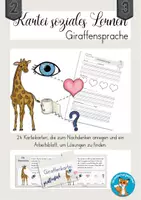Vorschau - Stationenlernen - Giraffensprache Kartei gewaltfreie Kommunikation - Deckblatt