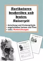 Vorschau - Arbeitsblätter - Karikaturen analysieren (Thema: Das Deutsche Kaiserreich) - Deckblatt