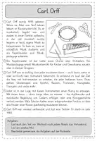 Vorschau - Arbeitsblätter - Leseübungen zum sinnentnehmenden Lesen: Carl Orff - Seite 1