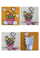Vorschau - Stundenentwürfe - Valentinstag Geschenk – Bastelvorlage Blumenstock - Seite 1