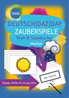 Vorschau - Spiele - Deutsch - DaZ/DaF: Dreh- & Stapelkarten Wortschatz "Wetter" | daz/daf spiele - daz daf grundschule - Wortschatz nach Themen - Deckblatt