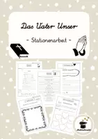 Vorschau - Arbeitsblätter - Unterrichtseinheit Vater Unser Stationenarbeit - Deckblatt