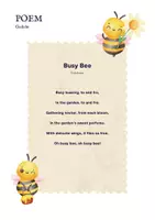 Vorschau - Merkblätter - 🐝 “Busy Bee” Poem - Englisch spielerisch lernen - Gedichtreise 9 - Seite 1