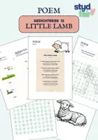 Vorschau - Mal- und Bastelvorlagen - 🐑 “Little Lamb” Poem - Englisch spielerisch lernen - Gedichtreise 12 - Deckblatt