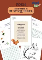 Vorschau - Mal- und Bastelvorlagen - 🐿️ “Busy Squirrel” Poem - Englisch spielerisch lernen - Gedichtreise 13 - Deckblatt