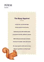 Vorschau - Mal- und Bastelvorlagen - 🐿️ “Busy Squirrel” Poem - Englisch spielerisch lernen - Gedichtreise 13 - Seite 1
