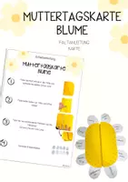 Vorschau - Mal- und Bastelvorlagen - Muttertagskarte Blume - Werken und Gestalten - Deckblatt