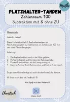 Vorschau - Aufgabenkarten - Tandemaufgaben ZR 100 - Platzhalter | Subtraktion mit & ohne ZÜ - Seite 1