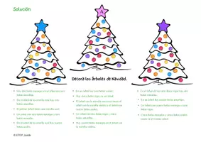 Vorschau - Mal- und Bastelvorlagen - Decora los árboles de Navidad - Knobelaufgabe - Deckblatt